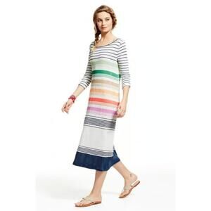 CALYPSO ST BARTH Linen Striped‎ Midi Dress Sz Small Vacation Poolside Resort